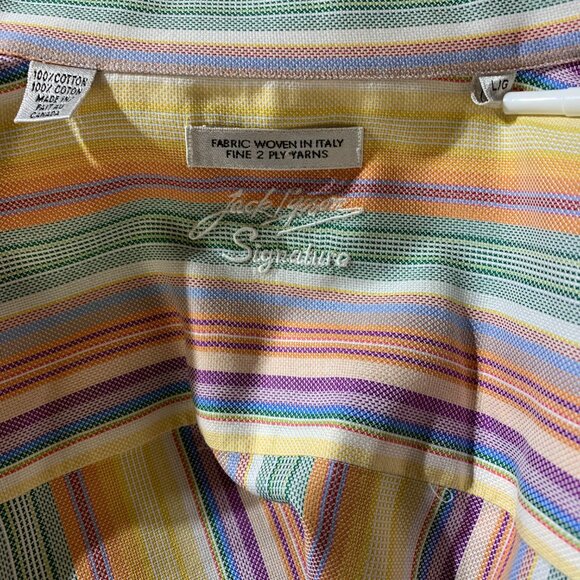 Jack Lipson Signature Striped Multicolor Casual Long Sleeve Shirt - Picture 7 of 11